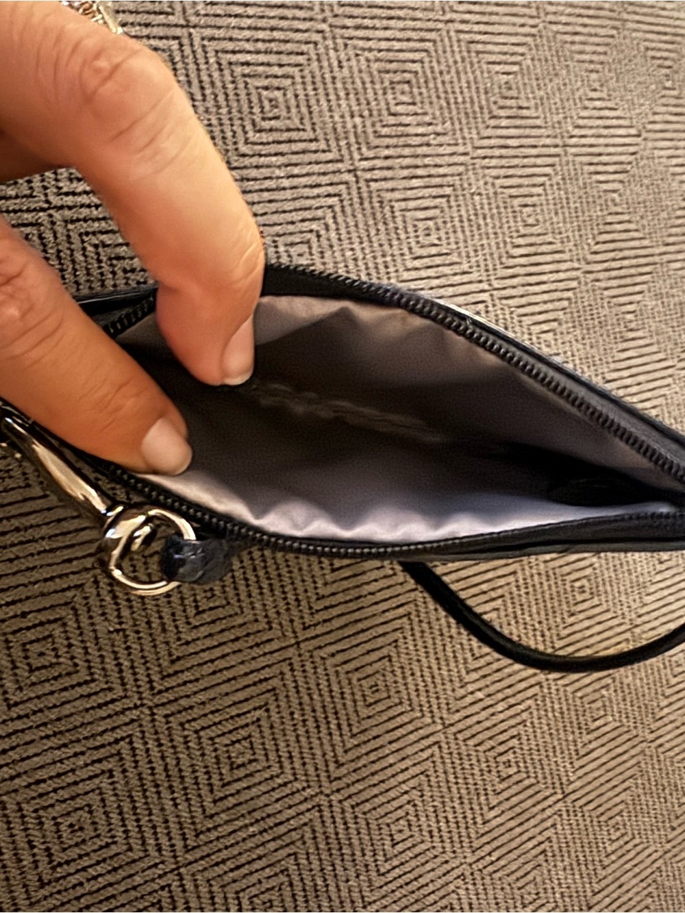 Coach Quilted Patent Wristlet - Navy Blue - Picture 2 of 2
